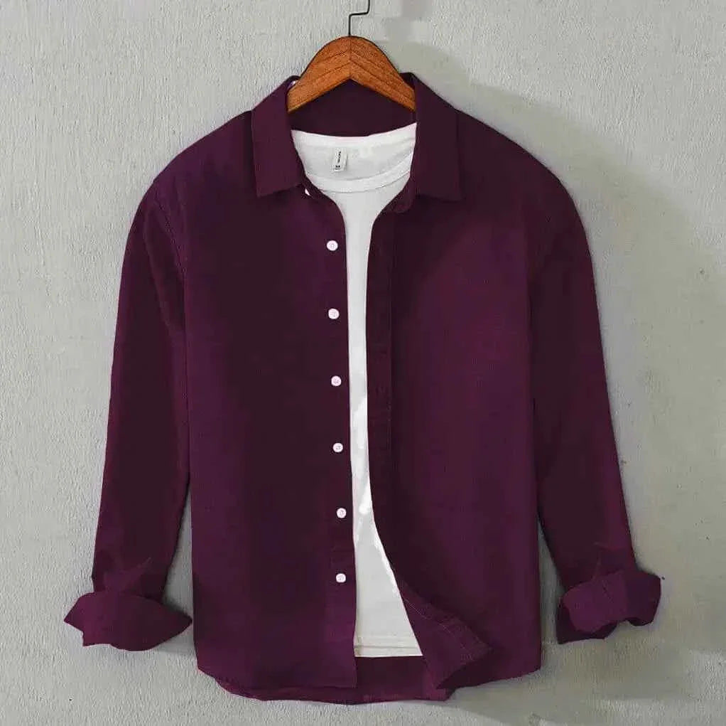 Purple Cotton Chambray Executive Shirt