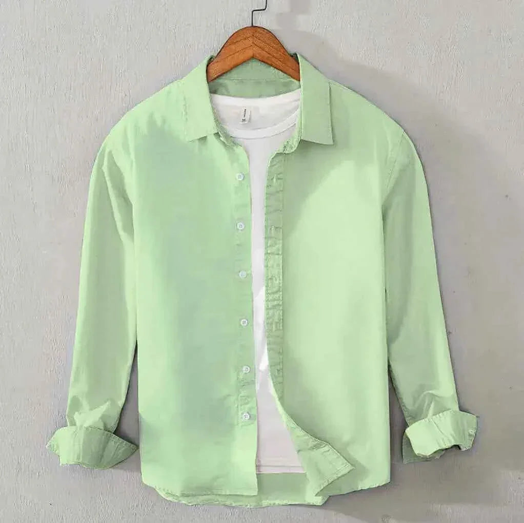 Men's Cotton Chambray Shirt (Pastal Green)