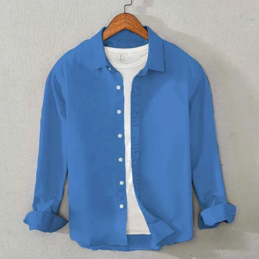 Men's Cotton Chambray Shirt (Denim Blue)