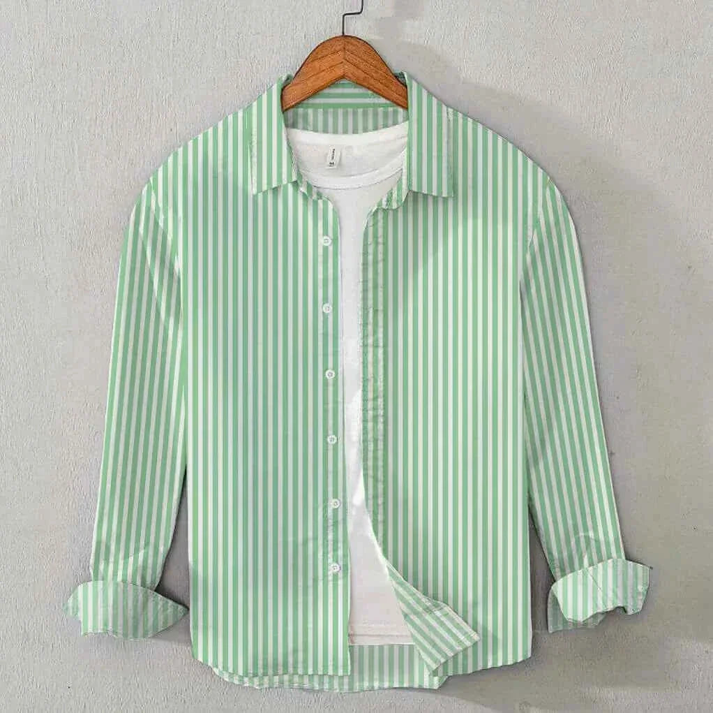 Striped Cotton Shirt - Mint