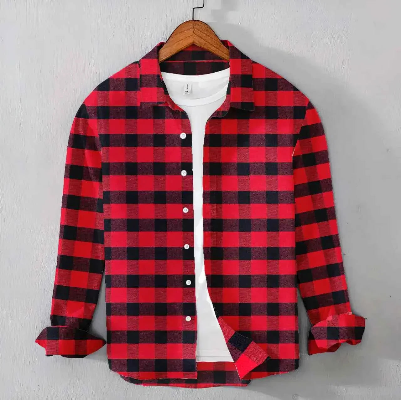 Men’s Flannel Shirt – Red & Black Check