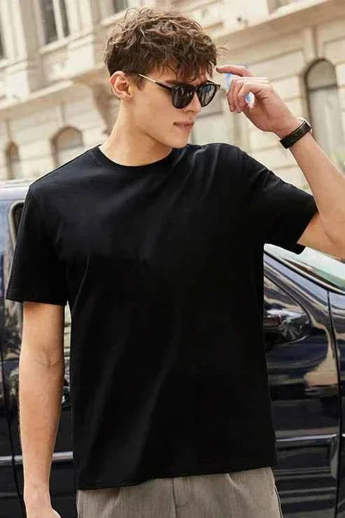 Men's Cotton Tee – Premium Quality (Black)