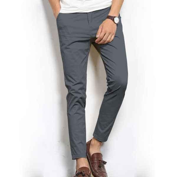 Smart Fit Cotton Pant - Stretchable & Stylish (Charcoal Gray)