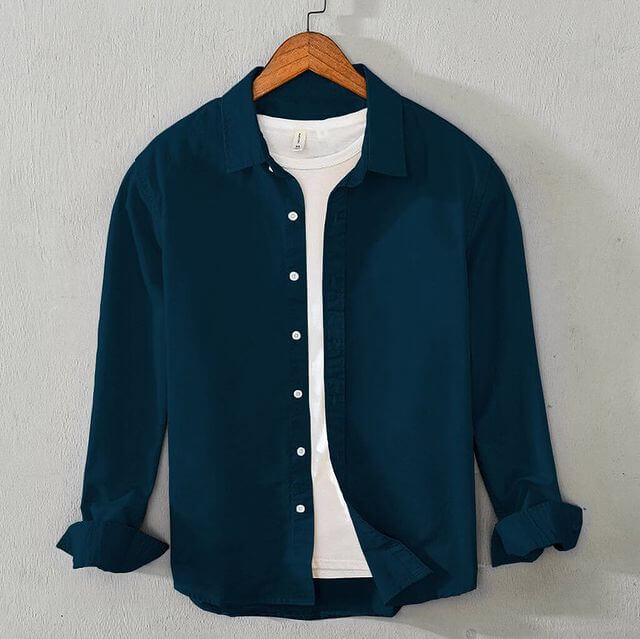Cotton Chambray Executive Shirt (Zinc)