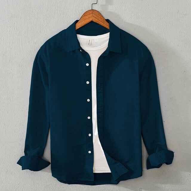 Cotton Chambray Executive Shirt (Zinc)