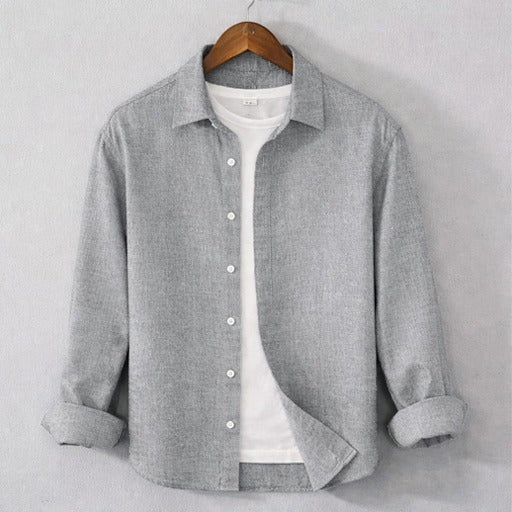 Cotton Chambray Shirt – Dobby Gray