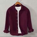 Cotton Chambray Executive Shirt (Maroon)
