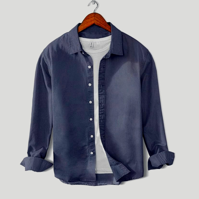 Men's Cotton Chambray Shirt (charcoal)