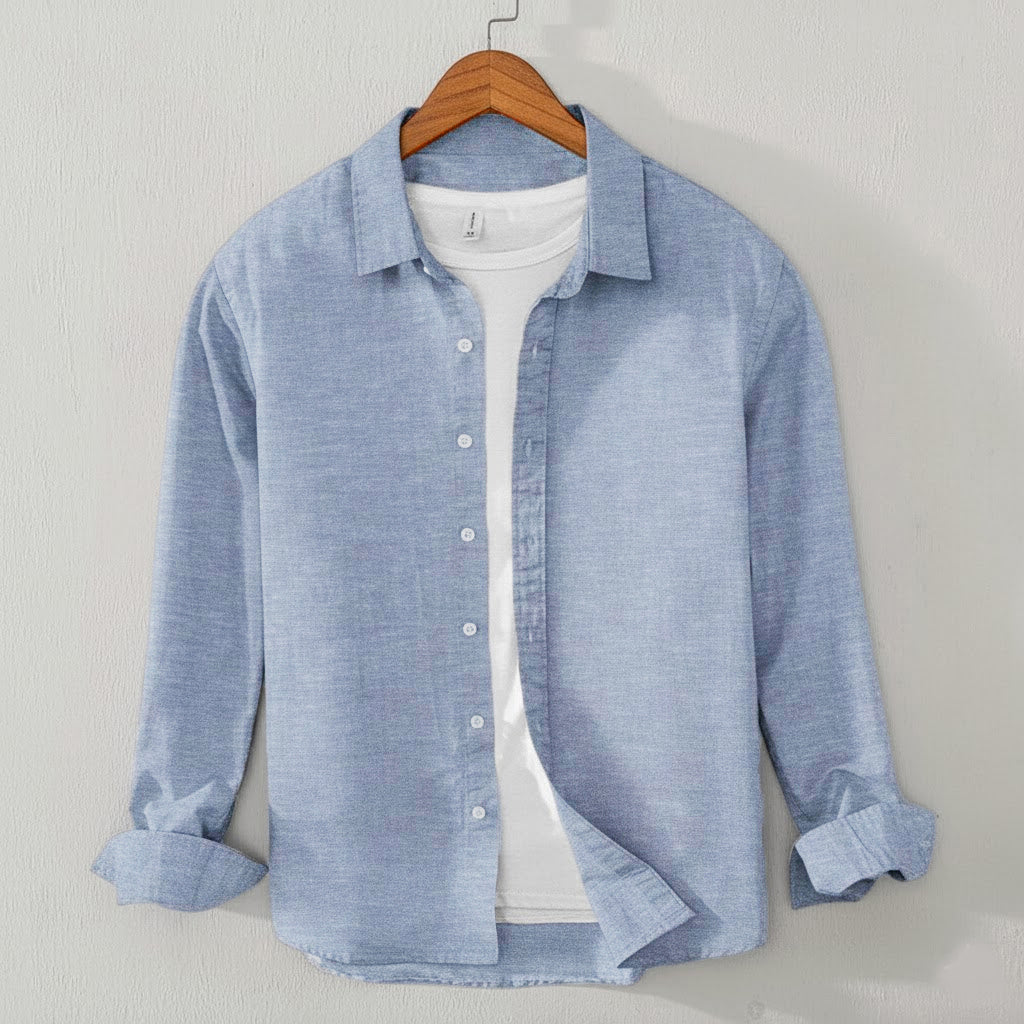 Cotton Chambray Shirt (Double Toon Gray)