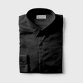 Men’s Essential Cotton Dress Shirt - Black - Saim Fashion