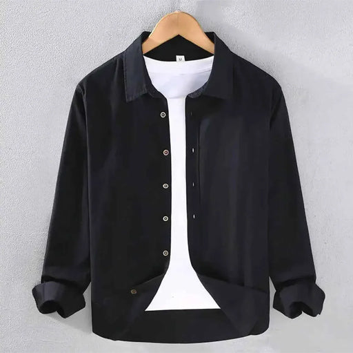 Black Cotton Chambray Executive Shirt