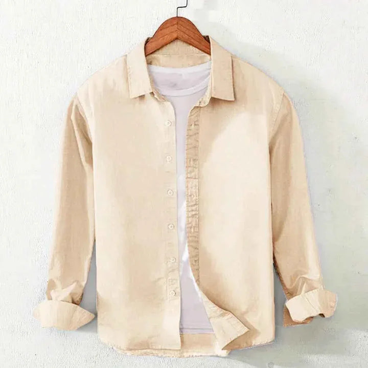 Men's Cotton Chambray Shirt (beige)