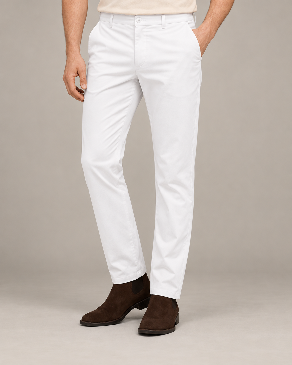 Cotton Pant Smart-Fit (White)