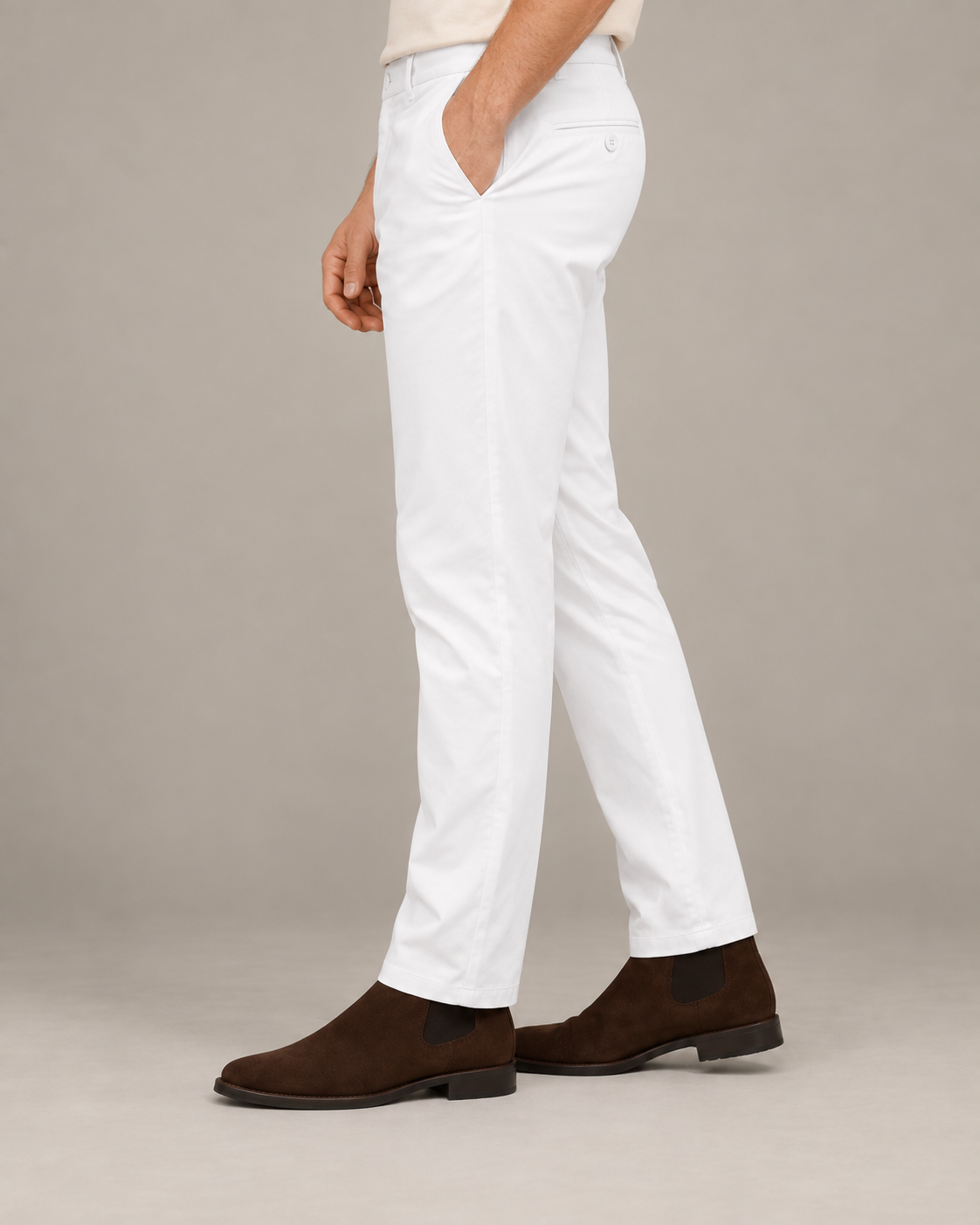 Cotton Pant Smart-Fit (White)