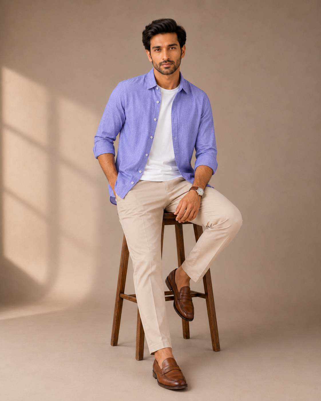 Cotton Chambray Shirt – Lavender Purple