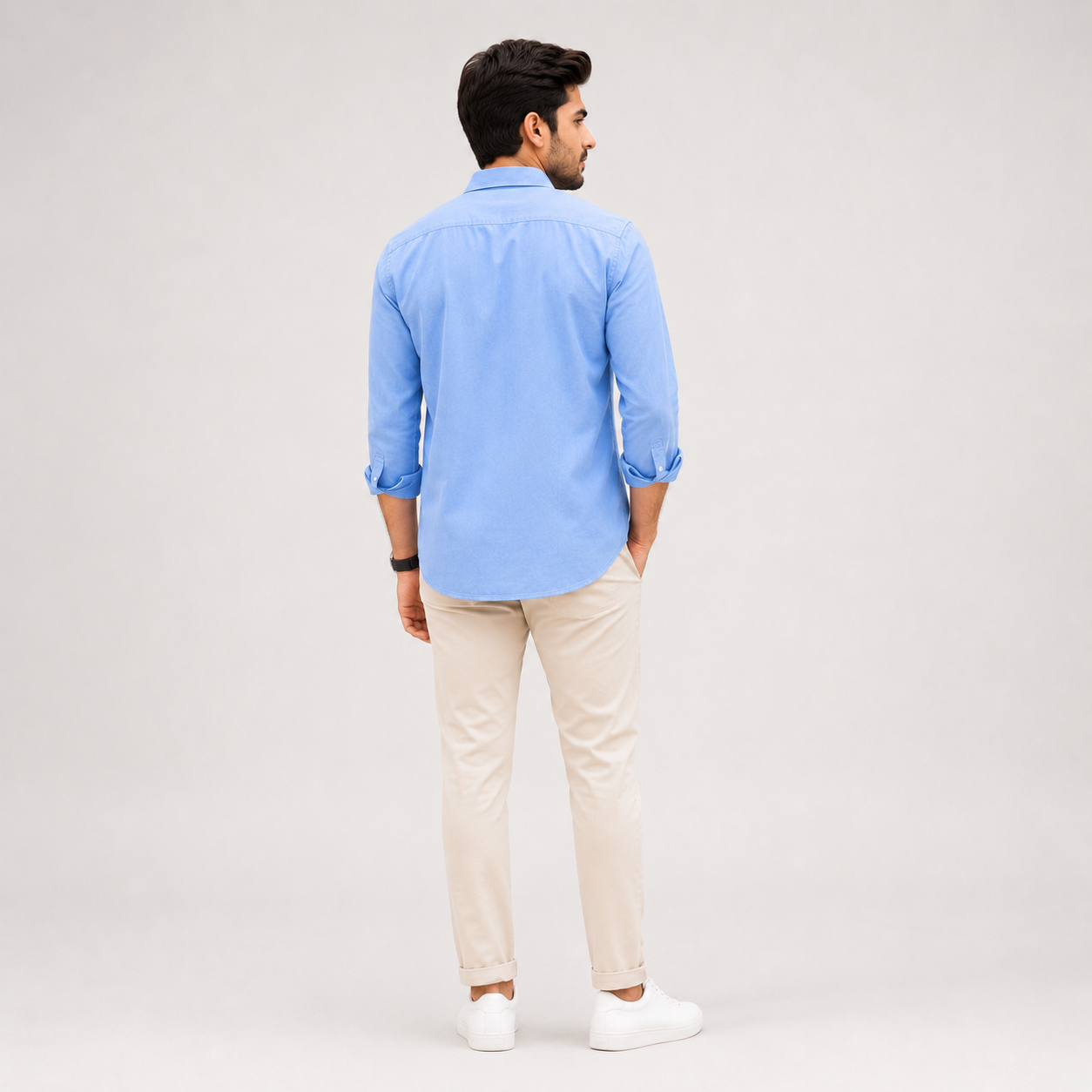 Cotton Chambray Shirt – Sky Blue