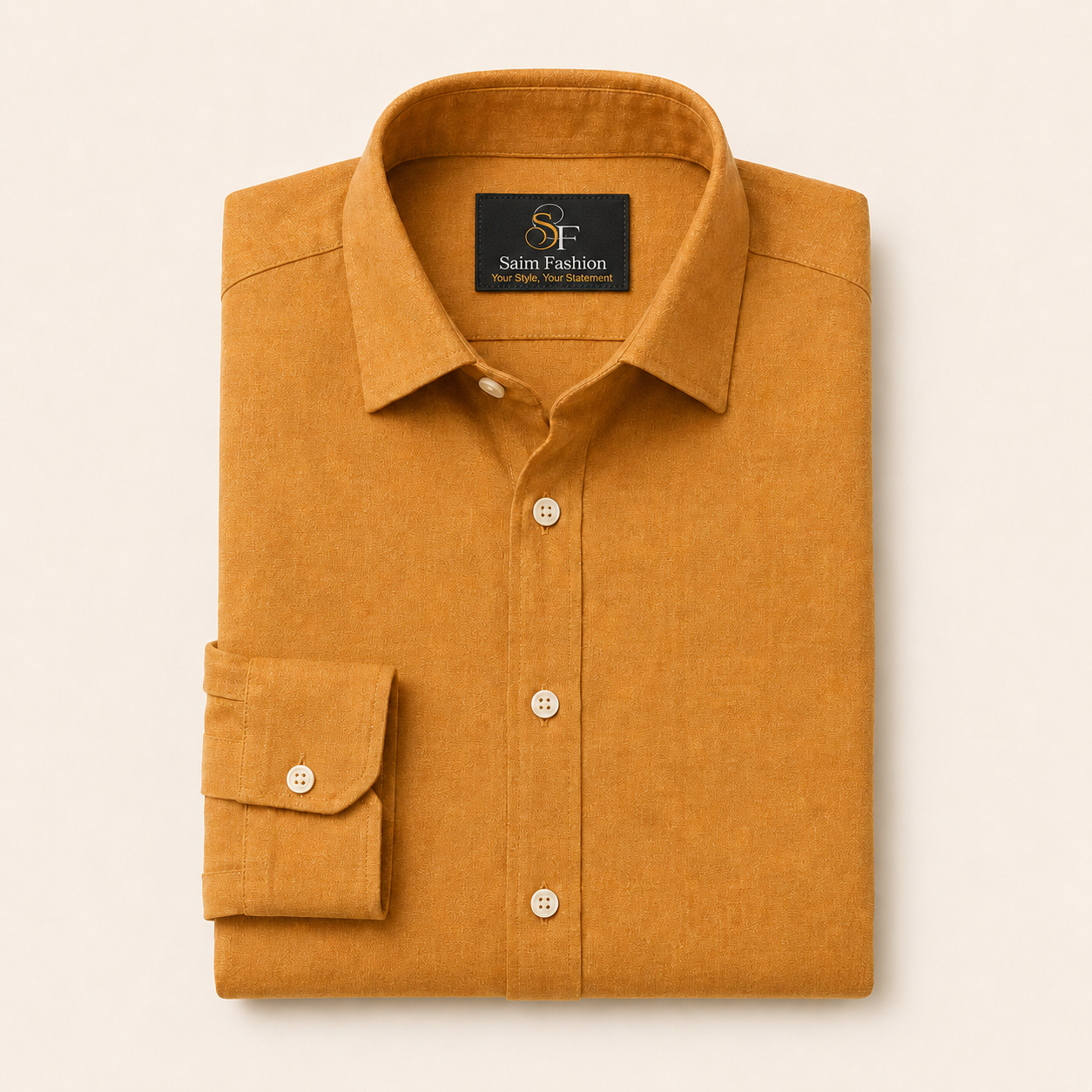 Cotton Chambray Shirt – Caramel Yellow