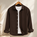 Cotton Chambray Shirt – Chocolate Brown