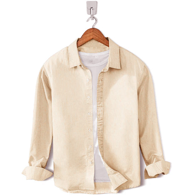 Men's Cotton Chambray Shirt (beige)