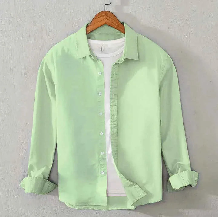 Men's Cotton Chambray Shirt (Pastal Green)