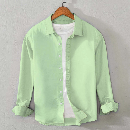Men's Cotton Chambray Shirt (Pastal Green)