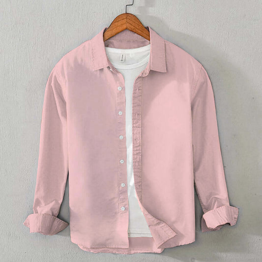 Men's Cotton Chambray Shirt (Pastal Pink)