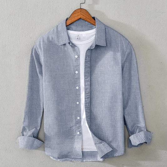 Men's Cotton Chambray Shirt (Silver Grey)