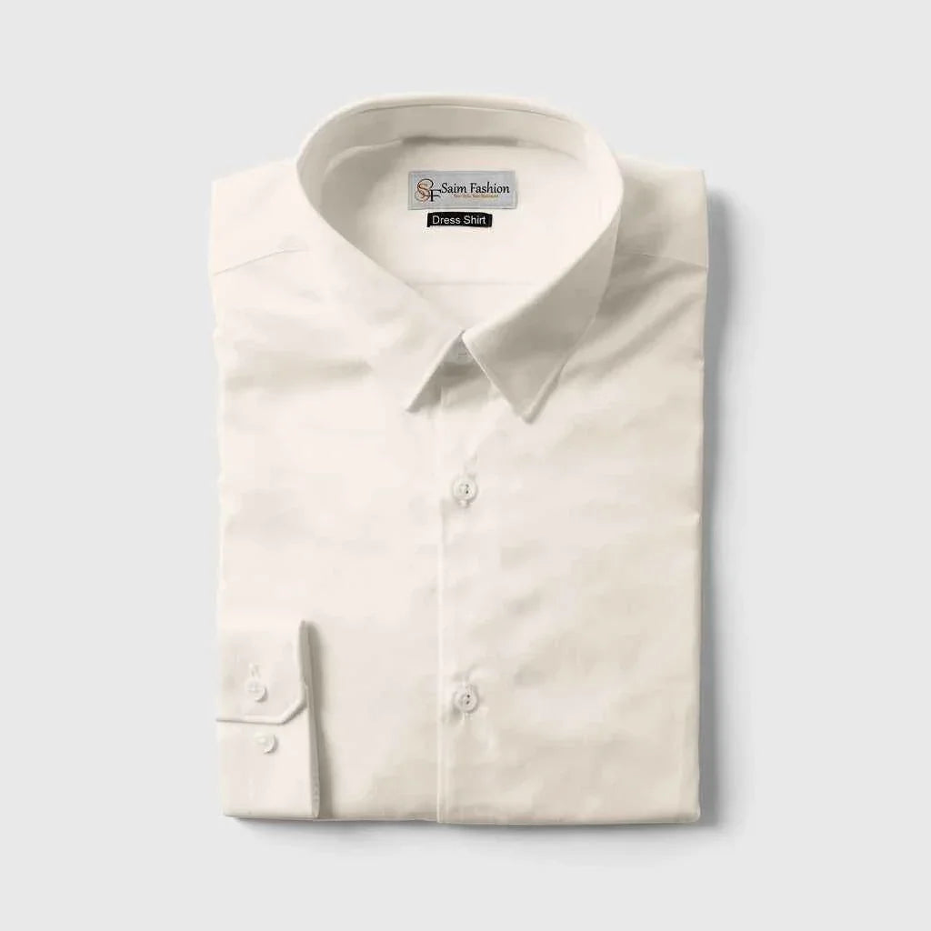 Essential Cotton Dress Shirt - Beige Light
