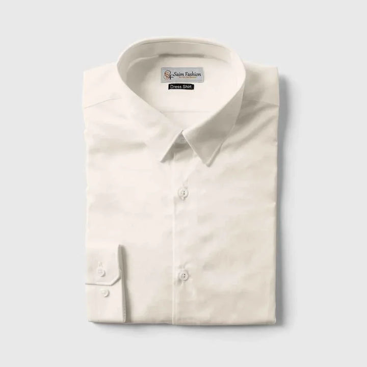 Essential Cotton Dress Shirt - Beige Light