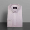 Cotton Dress Shirt - White and Light Pink Stripes