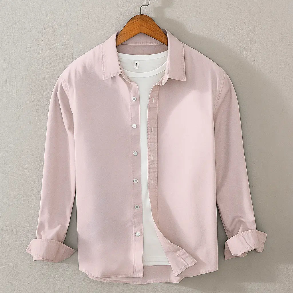 Men's Cotton Chambray Shirt (Pale Pink)