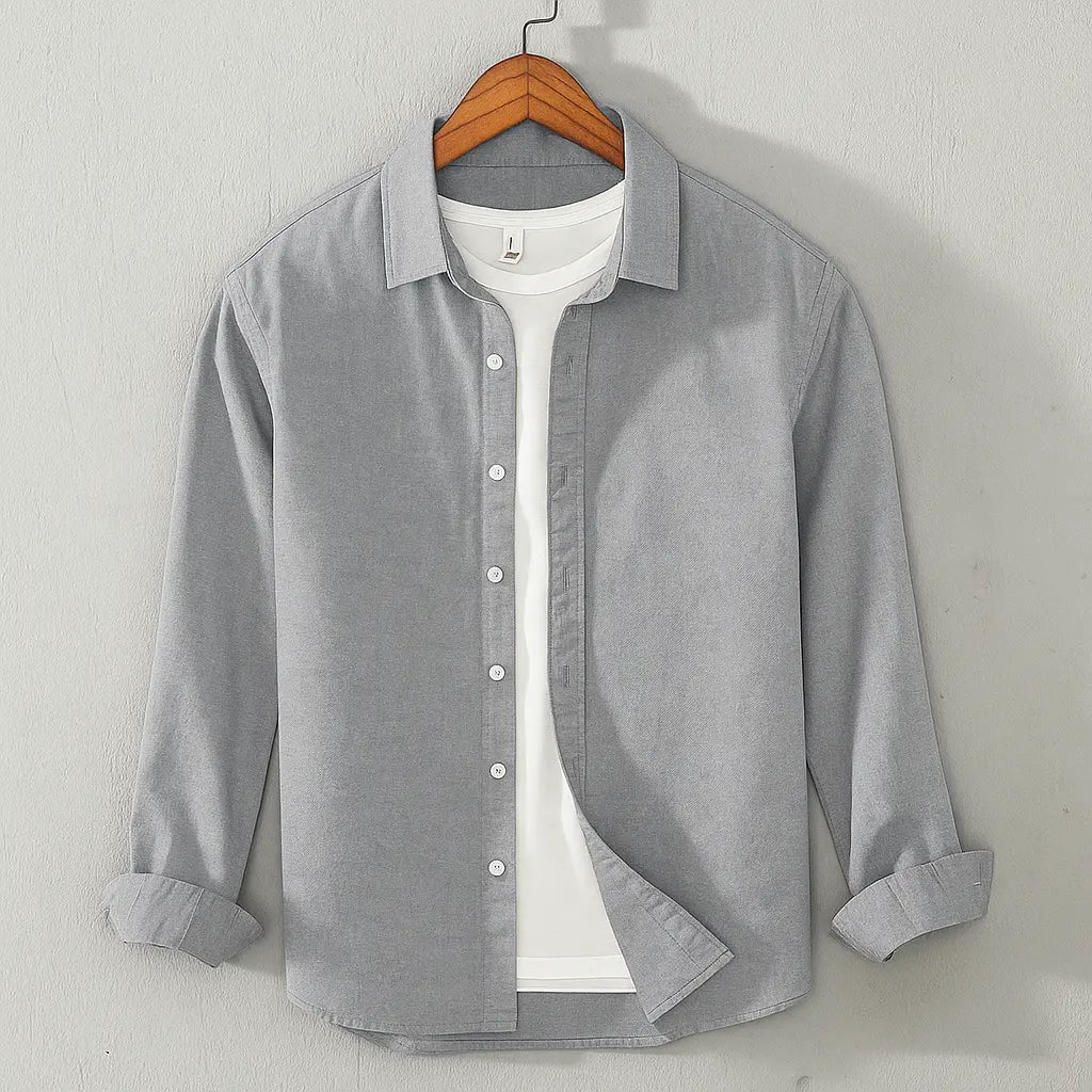 Men's Cotton Chambray Shirt (Spanish Gray)