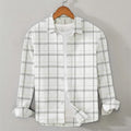 Cotton Checkered Shirt (White & Gray)