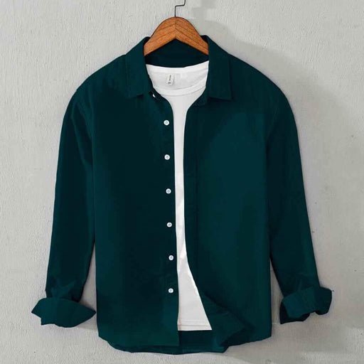 Cotton Chambray Executive Shirt (Forest Green)