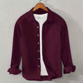 Cotton Chambray Executive Shirt (Maroon)