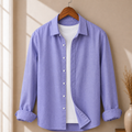 Cotton Chambray Shirt Lavender Purple with white inner
