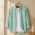 Cotton Chambray Shirt – Sea Green isplay