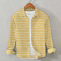 cotton-checkered-shirt-mustard-white