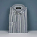 Cotton Dress Shirt - Dark Blue Stripes