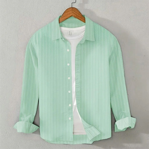 Cotton Lining Shirt (Sea Green & White)