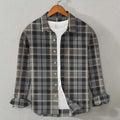 Cotton TwillCheckered Shirt (Mose Brown)