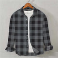 Cotton Twill Checkered Shirt (Black Gray)