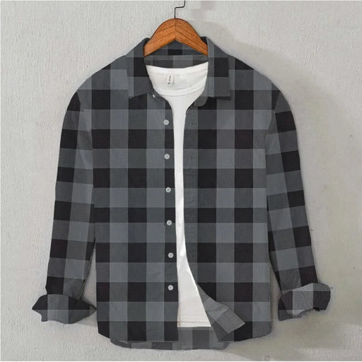 cotton-twill-checkered-shirt-black-gray