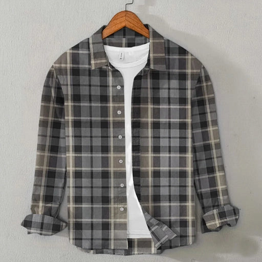 cotton-twill-checkered-shirt-mose-brown