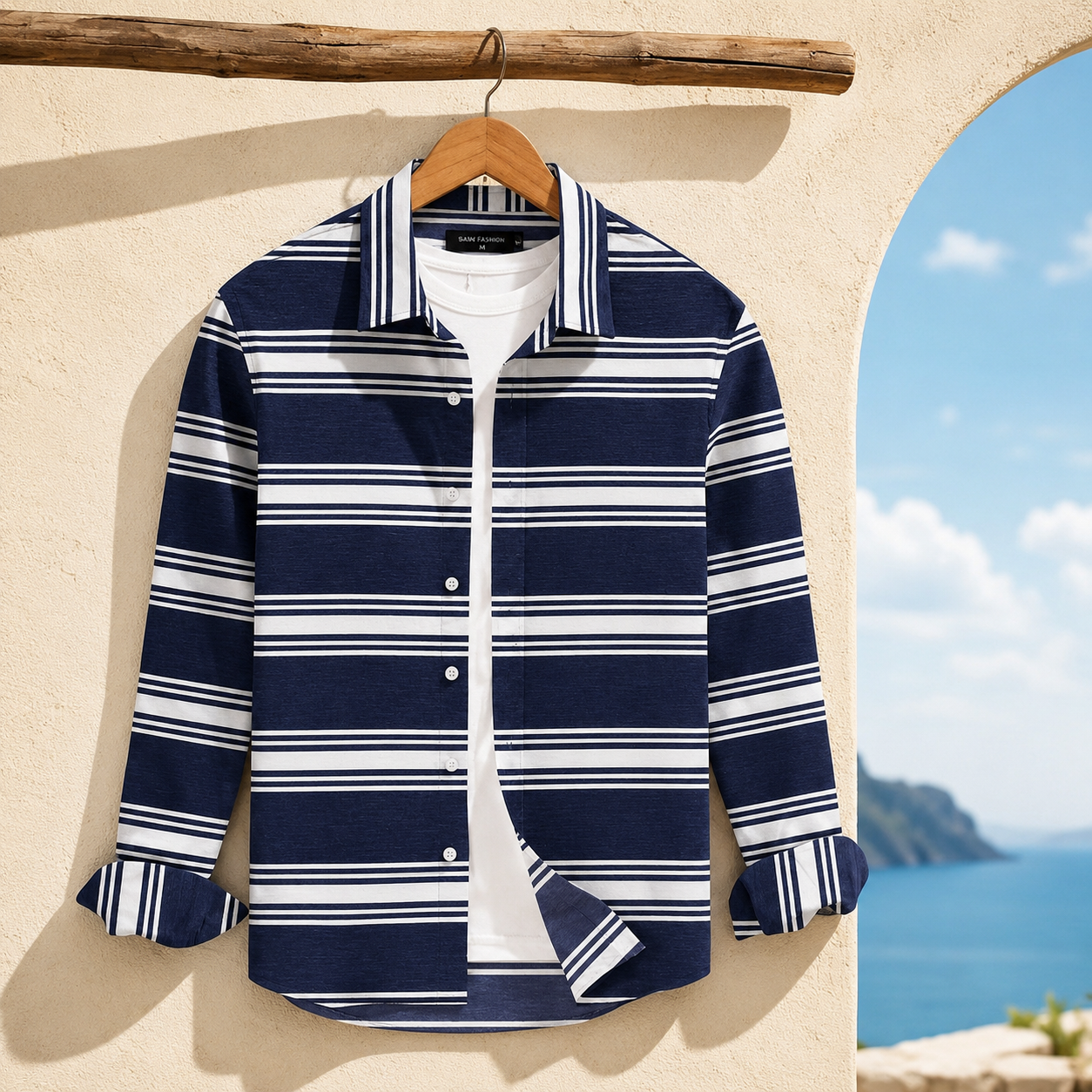 Deep Indigo Striped Shirt ( Old Money Style )