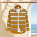 Golden Honey Striped Shirt (Old Money Style) display
