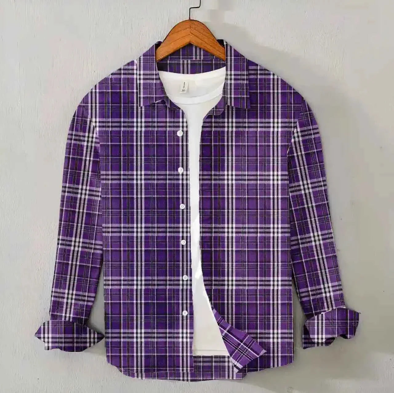 Men’s Flannel Shirt – Roku Purple Check