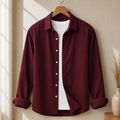 Cotton Chambray Shirt – Maroon