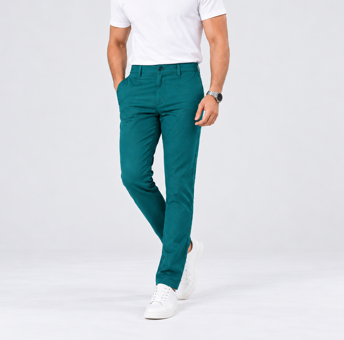 Men’s Chino Pant – Deep Teal Green-01