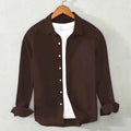 Men's Cotton Chambray Shirt (Chocolate Brown)